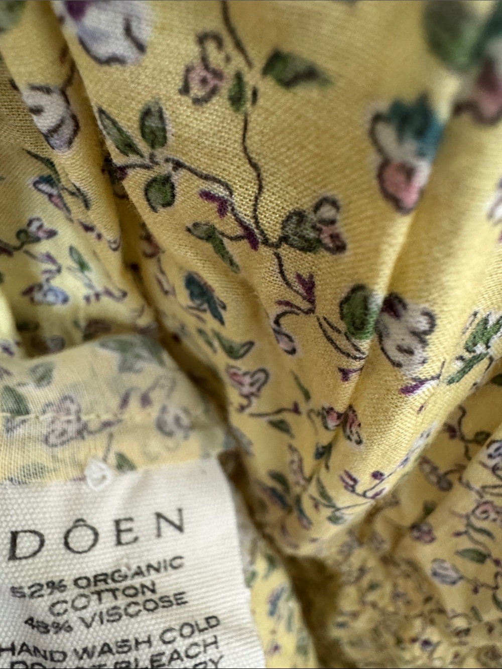 Doen Irina Floral Organic Cotton Midi Dress in Yellow Moonflower Size:XS - Picture 12 of 14